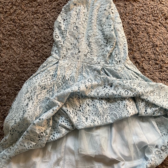 ASOS Blue Lace Midi Dress 8 Tall - Picture 2 of 4